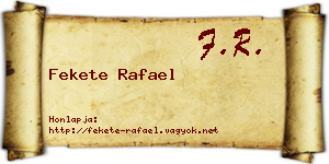 Fekete Rafael névjegykártya